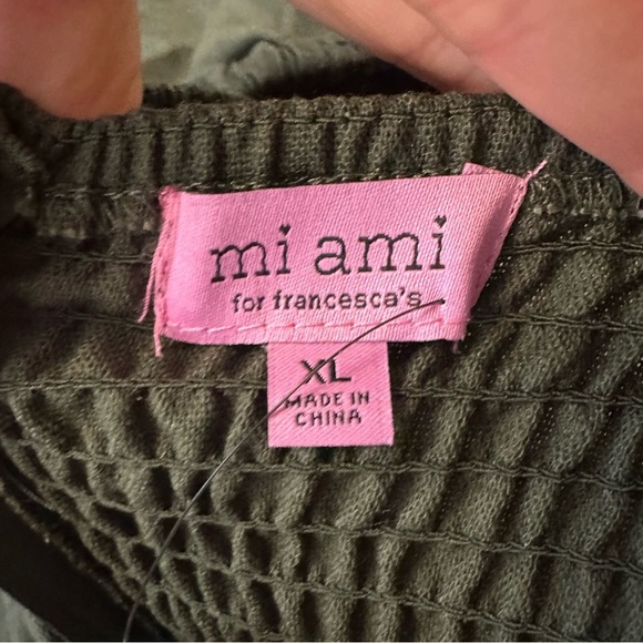 NWT Mi Ami Olive Green Puff Sleeve Sheath Dress - Picture 3 of 8